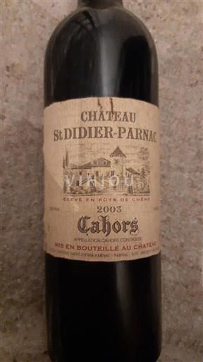 Sudoeste Cahors St Didier-Parnac Fût de chêne 2003