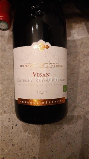 Vale do Ródano Côtes-do-ródano-villages Domaine L'Obrieu Visan - Grande Réserve 2017