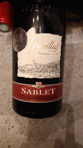 Rhônedalen Côtes-du-Rhône-Villages Gravillas Sablet 2016