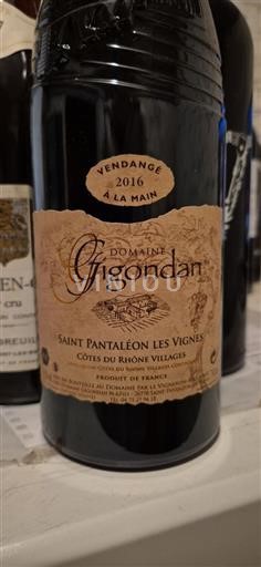 Rhônen laakso Côtes-du-rhône-villages Domaine Gigondan Saint-Pantaléon les Vignes 2016