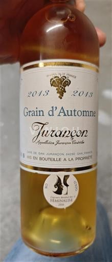 Tây Nam Jurançon Cave de Gan Grain d'Automne 2013