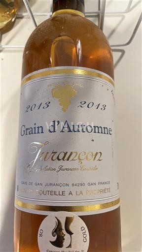 Sudoeste Jurançon Cave de Gan Grain d'Automne 2013