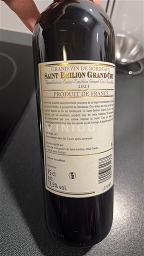 Bordéus Saint-Émilion Grand Cru Union de Producteurs de Saint-Émilion 2023