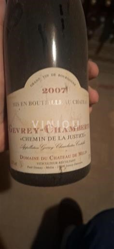 Bourgondië Gevrey-Chambertin Château Melin Chemin de la Justice 2007