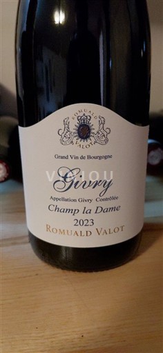 Bourgogne Givry Romuald Valot Champ la Dame 2023