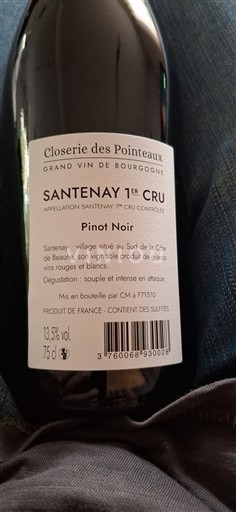 Burgundy Santenay Premier Cru Closerie des Pointeaux 2023