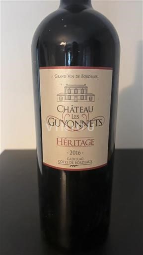 Bordeaux Cadillac-côtes-de-bordeaux Château Les Guyonnets Héritage 2016