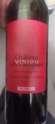 Bordeaux Lalande-de-Pomerol Château Les Chaumes Grande Réserve 2015