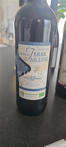 Bordeaux Blaye-côtes-de-bordeaux Château Terre Aillyse Sélection Vieilli en Fût 2020