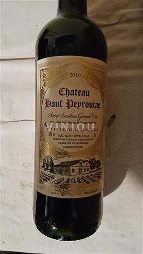 Bordeaux Saint-Émilion Grand Cru Grand Cru Château Haut Peyroutas 2016