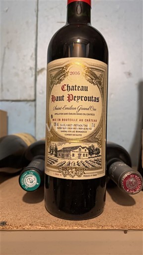 Bordeaux Saint-Émilion Grand Cru Grand Cru Château Haut Peyroutas 2016