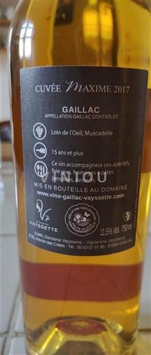 South West Gaillac Domaine Vayssette Maxime 2017