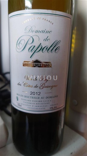 Sud-Ouest Côtes de Gascogne Domaine Papolle 2012