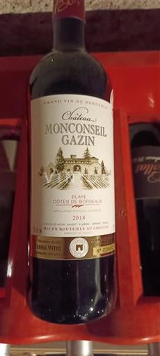 Bordeaux Blaye-Côtes-de-Bordeaux Château Monconseil-Gazin 2018
