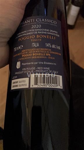 Toscane Chianti Classico Poggio Bonelli 2020