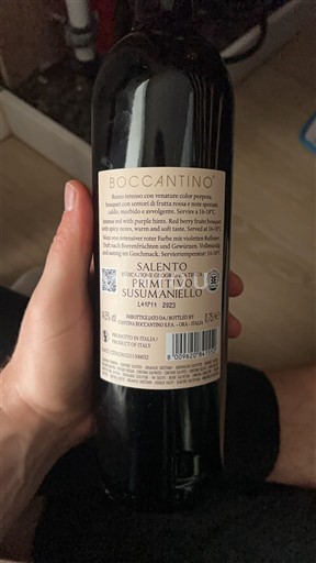 Puglia Susumaniello Salento Boccantino 2021