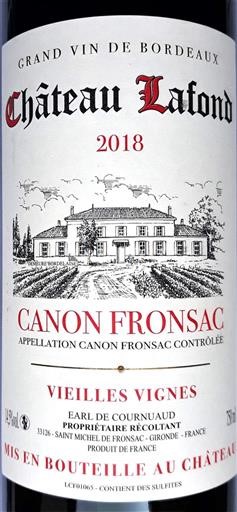 Burdeos Canon-Fronsac Château Lafond Vieilles Vignes 2018