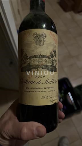 Bordeaux Haut-Médoc Cru Bourgeois Supérieur Château Malliac 1966