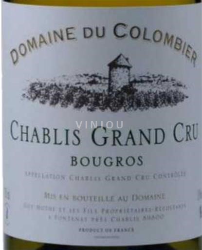 Burgundy Chablis Grand Cru Grand Cru Domaine Colombier Bougros 2020