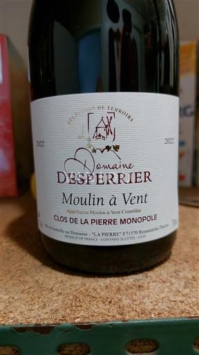 Beaujolais Moulin-à-vent Domaine Desperrier Clos de la Pierre Monopole 2022