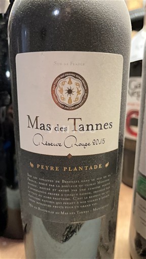Languedoc et Roussillon Pays d'oc Mas des Tannes Réserve Rouge 2015