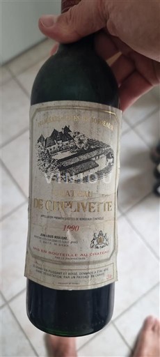 Bordeaux Bordeaux Supérieur Château Cinclevisette 1989