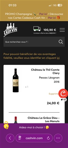 Bordeaux Pessac-Léognan Château Le Thil Comte Clary 2016