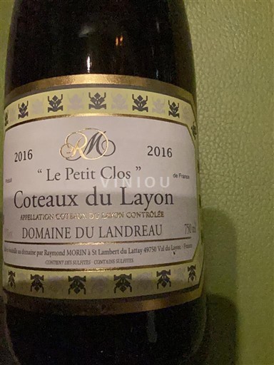 Vallée de la Loire Coteaux-du-layon Domaine Landreau Le Petit Clos 2016