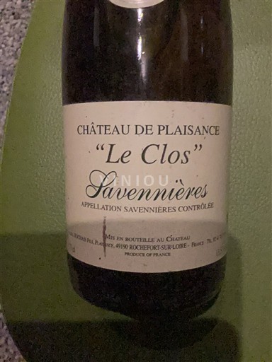 Vallée de la Loire Savennières Château Plaisance Le Clos 2007