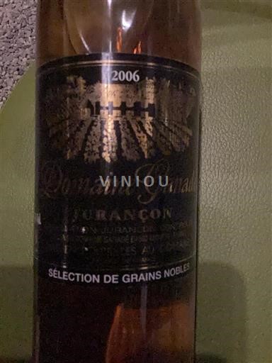 Sudoeste Jurançon Domaine Ganadé Sélection de Grains Nobles 2006