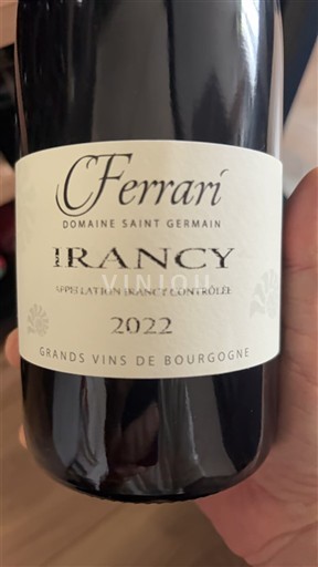 Burgundy Irancy Domaine Ferrari Saint Germain 2022