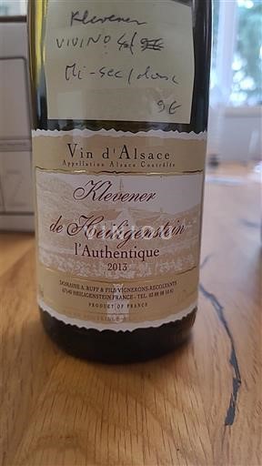 Alsazia Klevener di Heiligenstein Domaine A. et P. GUETH l'Authentique 2013