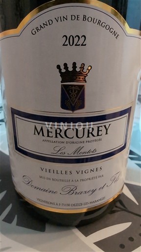 Bourgogne Mercurey Domaine Brazey et Fils Les Montots Vieilles Vignes 2022