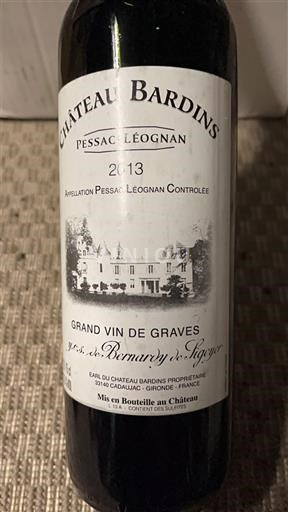 Bordeaux Pessac-Léognan Château Bardins 2013