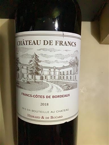 Bordeaux Francs-côtes-de-bordeaux Château Francs 2018