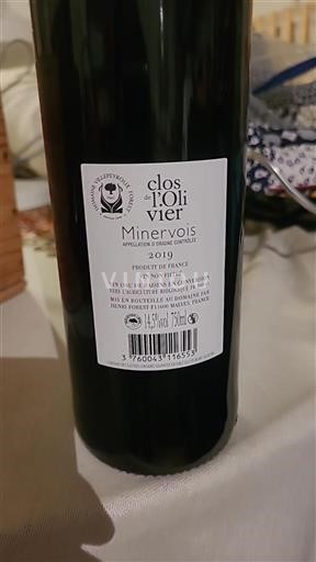 Languedoc Minervois Villepeyroux Forest clos de l'Olivier 2019