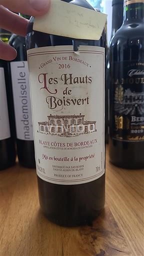 Bordeaux Blaye-côtes-de-bordeaux Les Hauts de Boisvert 2016