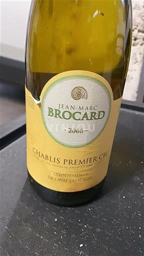 Burgundi Chablis Premier Cru Jean-Marc Brocard Quintessence de l'Abbé de Stevin 2008