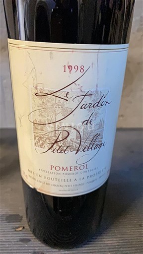 Bordeaux Pomerol Château Petit-Village Le Jardin de Petit-Village 1998