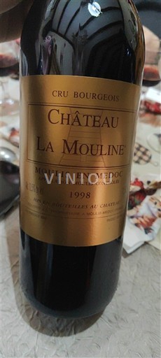 Bordeaux Moulis-en-Médoc Cru Bourgeois Château La Mouline 1998