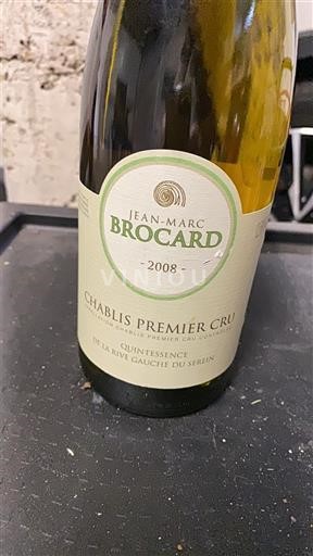 Burgundi Chablis Premier Cru Jean-Marc Brocard Quintessence de la Rive Gauche du Serein 2008
