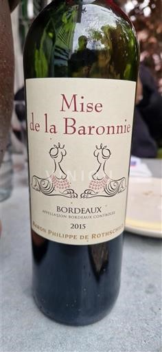 Bordeaux Baron Philippe de Rothschild Mise de la Baronnerie 2015
