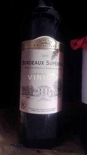 Bordeaux Bordeaux supérieur Club des Sommeliers 2019