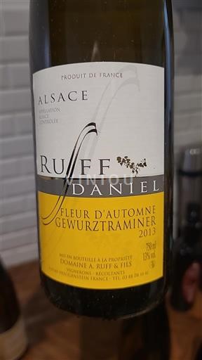Alsacia Domaine A. Ruff & Fils Fleur d'Automne Gewurztraminer 2013