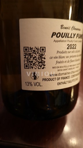 Loiren laakso Pouilly-fumé Domaine Chauveau 2022