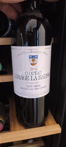 Bordeaux Haut-Médoc Cru Bourgeois Château Ramage La Batisse 2016