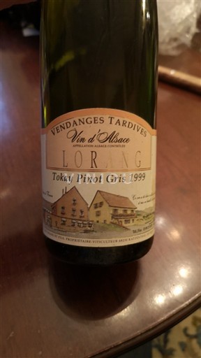 Alsace Vendanges Tardives Lorentz Tokay Pinot Gris 1999