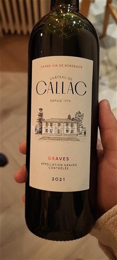 Bordeaux Graves Château Callac 2021