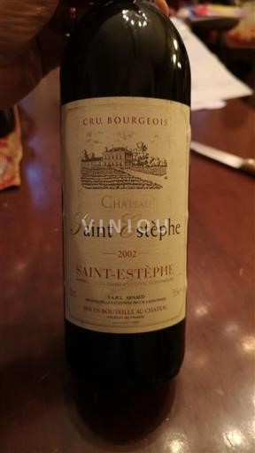 Bordeaux Saint-Estèphe Cru Bourgeois Château Saint-Estèphe 2002