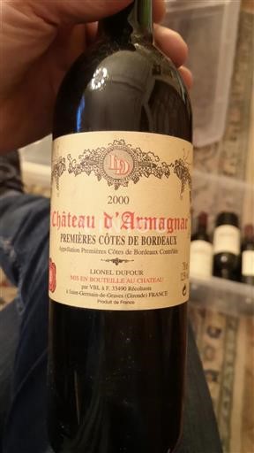 Bordeaux Premières-côtes-de-bordeaux Château Armagnac 2000